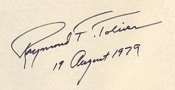 Raymond T.  Toliver signature