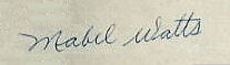 Mabel  Watts signature
