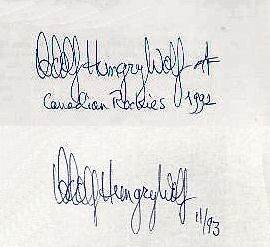 Adolf Hungry  Wolf signature