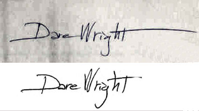 Dare  Wright signature