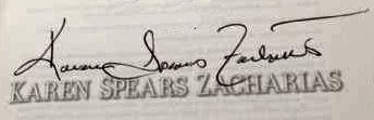 Karen Spears  Zacharias signature
